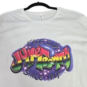 Juneteenth T-shirt Womens 2XL White Short Sleeve Cotton Breathable Custom New